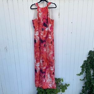 Beautiful Coral Floral Dress